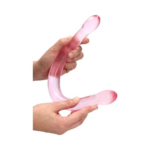 Realrock Crystal Clear Non-Realistic 17 In. Double Dildo Pink - Image 3