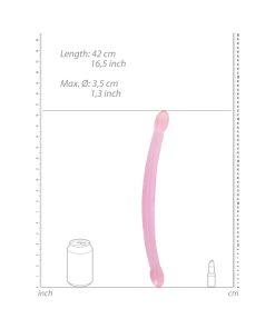 Realrock Crystal Clear Non-Realistic 17 In. Double Dildo Pink