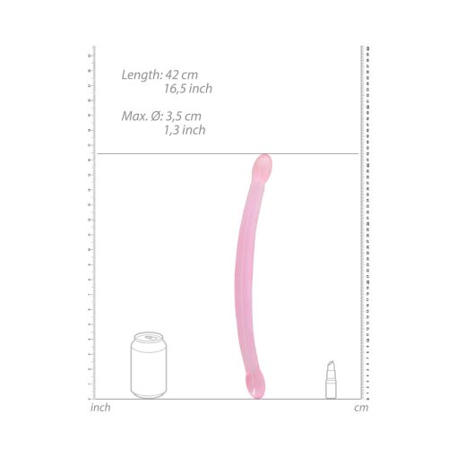 Realrock Crystal Clear Non-Realistic 17 In. Double Dildo Pink - Image 4