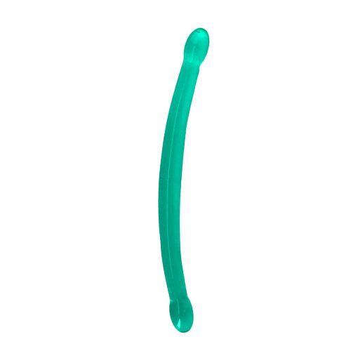 Realrock Crystal Clear Non-Realistic 17 In. Double Dildo Turquoise - Image 2