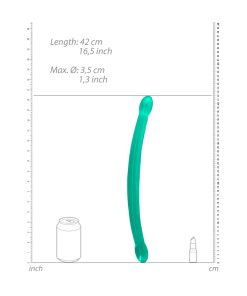 Realrock Crystal Clear Non-Realistic 17 In. Double Dildo Turquoise