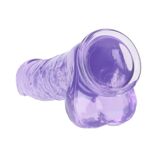 Realrock Crystal Clear Realistic 10 In. Dildo With Balls And Suction Cup Purple - Image 6