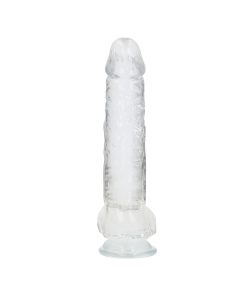 Realrock Crystal Clear Realistic 10 In. Dildo With Balls And Suction Cup Clear
