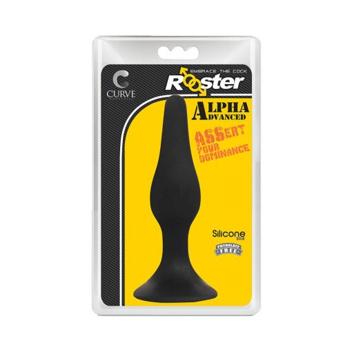 Curve Toys Rooster Alpha Advanced Silicone Anal Plug With Suction Cup Black