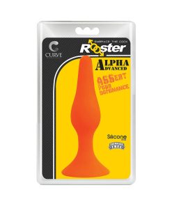Curve Toys Rooster Alpha Advanced Silicone Anal Plug With Suction Cup Orange