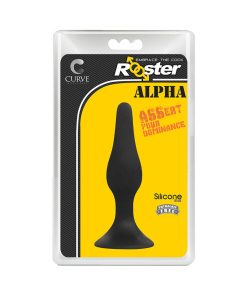 Curve Toys Rooster Alpha Silicone Anal Plug With Suction Cup Black
