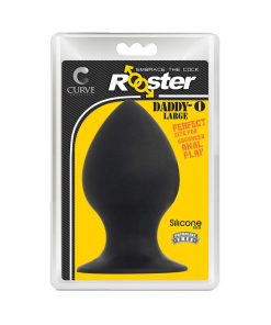 Curve Toys Rooster Daddy-O Large Silicone Anal Plug With Suction Cup Black