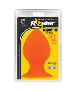 Curve Toys Rooster Daddy-O Large Silicone Anal Plug With Suction Cup Orange