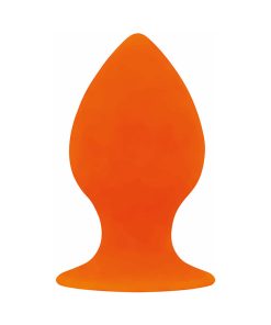 Curve Toys Rooster Daddy-O Large Silicone Anal Plug With Suction Cup Orange