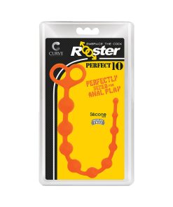 Curve Toys Rooster Perfect 10 Silicone Anal Beads Orange