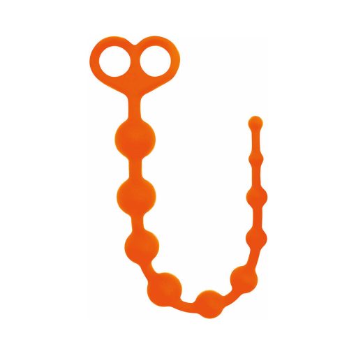 Curve Toys Rooster Perfect 10 Silicone Anal Beads Orange - Image 2