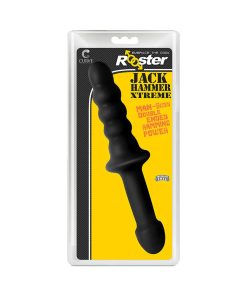 Curve Toys Rooster Jackhammer Xl 11.5 In. Rippled Dildo With Insertable Handle Black