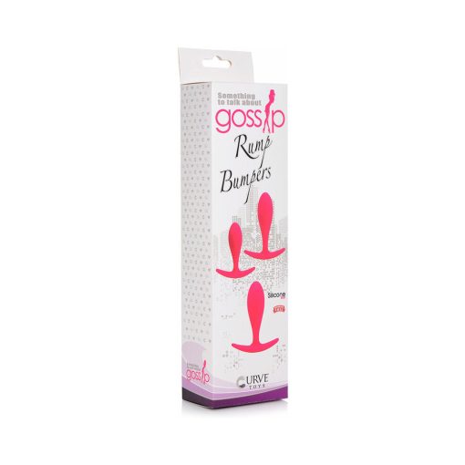 Curve Toys Gossip Rump Bumpers 3-Piece Silicone Anal Training Set Magenta - Image 2
