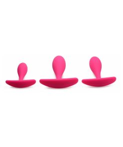 Curve Toys Gossip Rump Bumpers 3-Piece Silicone Anal Training Set Magenta