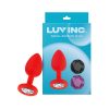 Luv Inc Jp31 Jeweled Small Plug Silicone With 3-Piece Interchangeable Gems Red
