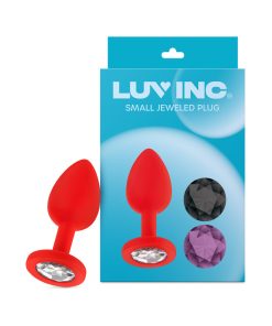 Luv Inc Jp31 Jeweled Small Plug Silicone With 3-Piece Interchangeable Gems Red