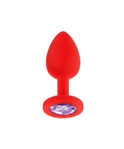 Luv Inc Jp31 Jeweled Small Plug Silicone With 3-Piece Interchangeable Gems Red