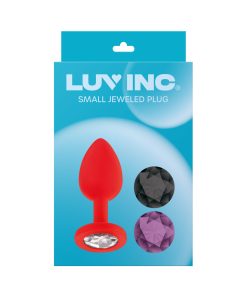 Luv Inc Jp31 Jeweled Small Plug Silicone With 3-Piece Interchangeable Gems Red