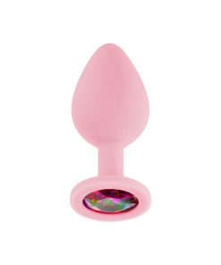 Luv Inc Jp32 Jeweled Medium Plug Silicone With 3-Piece Interchangeable Gems Pink