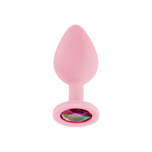 Luv Inc Jp32 Jeweled Medium Plug Silicone With 3-Piece Interchangeable Gems Pink - Image 3