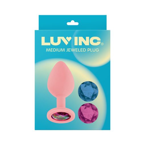 Luv Inc Jp32 Jeweled Medium Plug Silicone With 3-Piece Interchangeable Gems Pink - Image 5