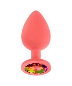 Luv Inc Jp33 Jeweled Large Plug Silicone With 3-Piece Interchangeable Gems Coral