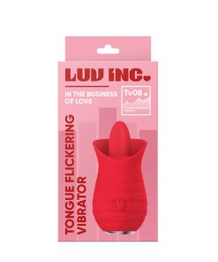 Luv Inc Tv08 Tongue Flickering Vibrator Rechargeable Silicone Clitoral Stimulator Red