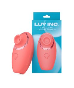 Luv Inc Tv11 Triple-Action Clitoral Vibrator Rechargeable Silicone 3-In-1 Stimulator Coral
