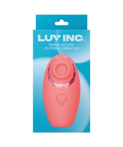 Luv Inc Tv11 Triple-Action Clitoral Vibrator Rechargeable Silicone 3-In-1 Stimulator Coral