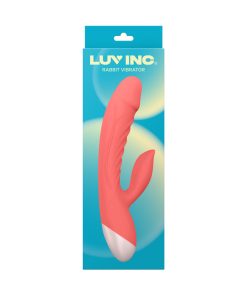 Luv Inc Rv20 Rabbit Vibrator Rechargeable Silicone Dual Stimulator Coral