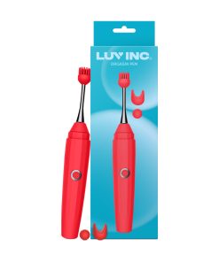 Luv Inc Op10 Orgasm Pen Rechargeable Pinpoint Vibrator With 3 Attachments Red