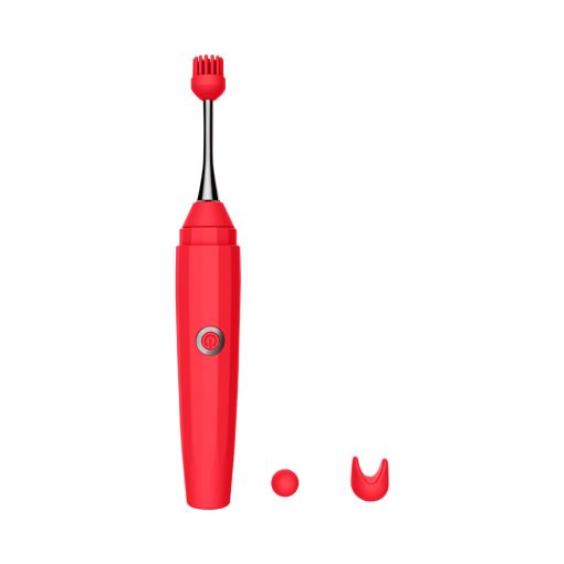 Luv Inc Op10 Orgasm Pen Rechargeable Pinpoint Vibrator With 3 Attachments Red - Image 2