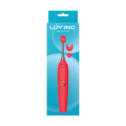 Luv Inc Op10 Orgasm Pen Rechargeable Pinpoint Vibrator With 3 Attachments Red - Image 6