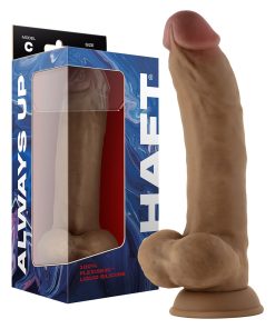 Shaft Model C: 9.5 In. Dual Density Silicone Dildo With Balls Oak