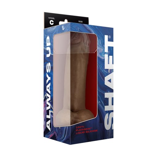 Shaft Model C: 9.5 In. Dual Density Silicone Dildo With Balls Oak - Image 4