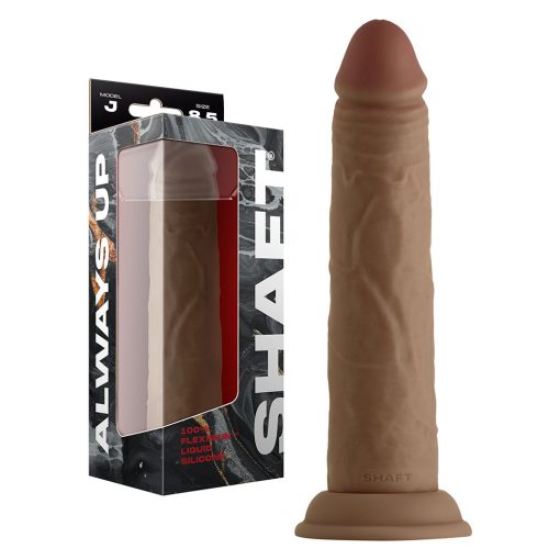 Shaft Model J: 8.5 In. Dual Density Silicone Dildo Oak