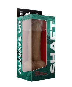Shaft Model N: 7.5 In. Dual Density Silicone Dildo With Balls Oak