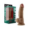 Shaft Model N: 7.5 In. Dual Density Silicone Dildo With Balls Oak
