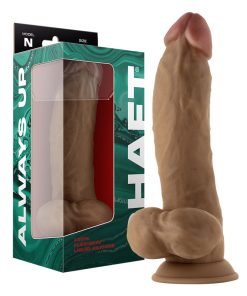 Shaft Model N: 9.5 In. Dual Density Silicone Dildo With Balls Oak