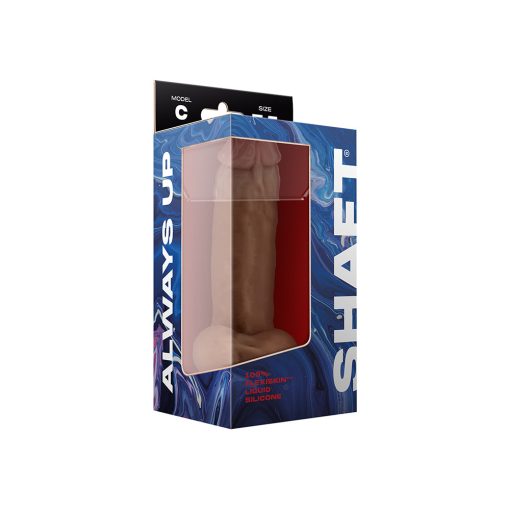 Shaft Model C: 7.5 In. Dual Density Silicone Dildo With Balls Oak - Image 4