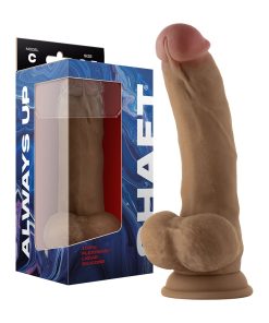 Shaft Model C: 8.5 In. Dual Density Silicone Dildo With Balls Oak