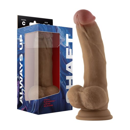 Shaft Model C: 8.5 In. Dual Density Silicone Dildo With Balls Oak