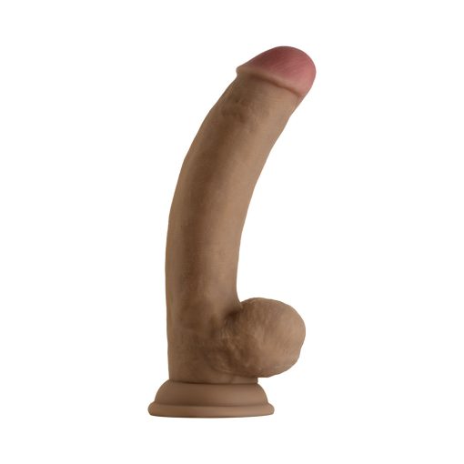 Shaft Model C: 8.5 In. Dual Density Silicone Dildo With Balls Oak - Image 3