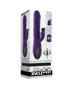 Evolved Rascally Rabbit – Thrusting & Swirling Dual Vibrator, Purple