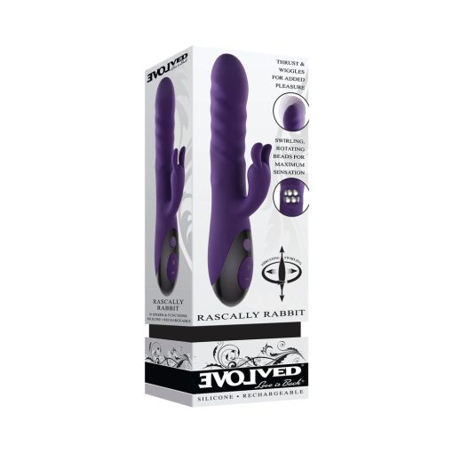Evolved Rascally Rabbit – Thrusting & Swirling Dual Vibrator, Purple