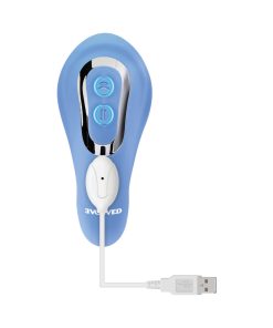 Evolved Tap & Thrust Rechargeable Thrusting Pulsing Silicone Dual Stimulator Blue