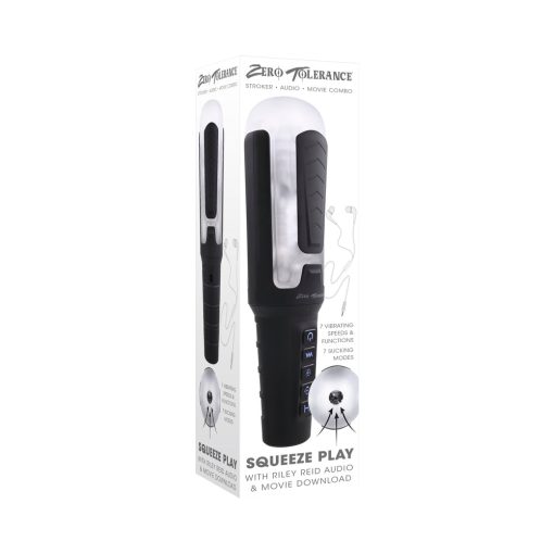 Zero Tolerance Squeeze Play Squeezable Vibrating Suction Stroker With Riley Reid