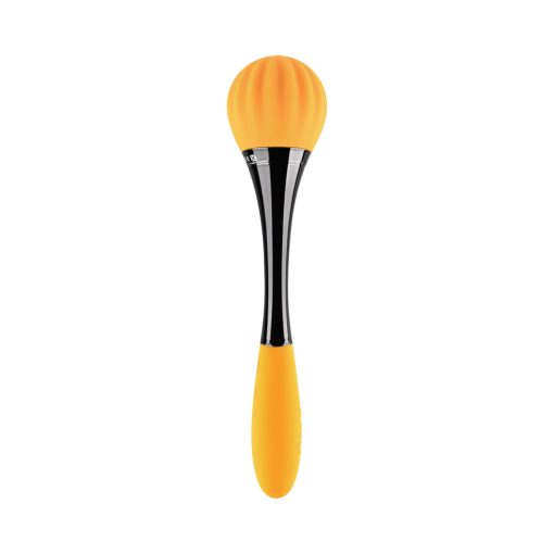Gender X Sunflower Rechargeable Dual-Ended Silicone Wand Vibrator Yellow - Image 2
