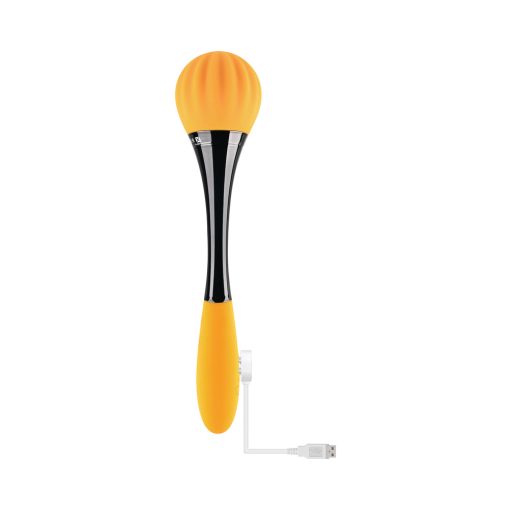 Gender X Sunflower Rechargeable Dual-Ended Silicone Wand Vibrator Yellow - Image 5