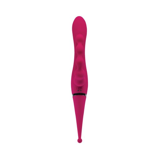 Gender X Four By Four Rechargeable Dual-Ended Multi-Stimulating Silicone Vibrator Burgundy - Image 4